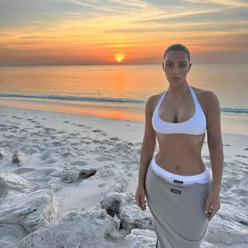 Miu Miu Cotton Jersey Midi Skirt worn by  Kim Kardashian West on her Instagram Post on April 6, 2024