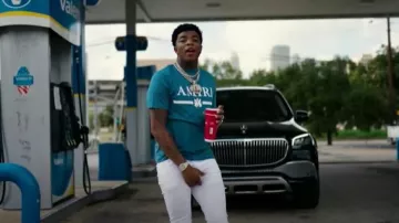 Jeans Amiri White 'MX1' porté par Yungeen Ace dans Shots Fired (Official Music Video)