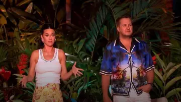 Zimmermann Match­mak­er Crys­tal-em­bell­ished Midi Skirt worn by (Katy Perry) as seen in American Idol (S02E09)