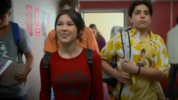 Garage Long Sleeve Top worn by Carmie Henley (Kaileen Chang) as seen in I Woke Up a Vampire (S02E01)