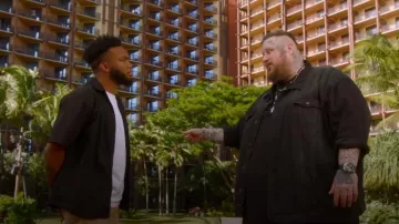 Oluolin Pocket Patchwork Shirts worn by Roman Collins as seen in American Idol (S02E09)