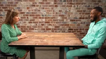 Bcbgmaxazria Green and White Wrap Dress worn by Janet Shamlian as seen in CBS Mornings on April 14, 2024