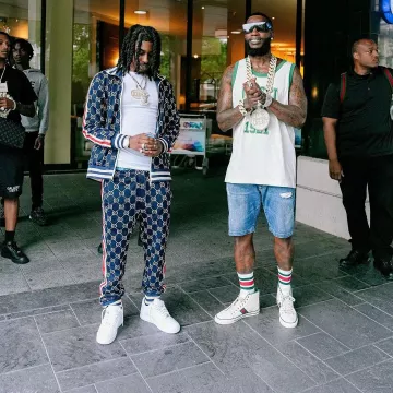 Gafas de sol Rick Owens Black Flat-Top 'Documenta' usadas por Gucci Mane en la cuenta de Instagram @laflare1017