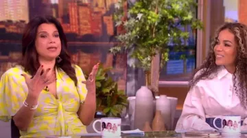 Cinq a Sept Graphic Floral Peeta Dress usado por Ana Navarro como se ve en The View el 15 de abril de 2024