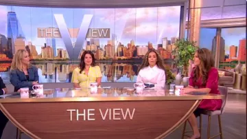 Veronica Beard Molly Cotton-Blend Belted Minidress worn by Alyssa Farah as seen in The View on April 15, 2024