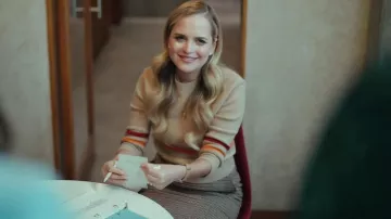 Kiel James Patrick Diana Scalloped Skirt worn by Ainsley (Stephanie Styles) as seen in Loot (S02E04)