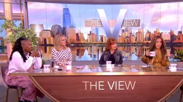 Mangolia Pearl Quiltwork Embroidered Overalls worn by Whoopi Goldberg as seen in The View on  April 17, 2024