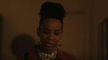 Anthropologie Crescent Hoop Earrings worn by Alicia Foreman as seen in FBI: Most Wanted (S05E09)