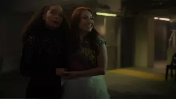 Alice + Olivia Guns N Roses Embellished Micah Muscle Tank worn by Ana Torres (Francia Raisa) as seen in grown-ish (S06E13)