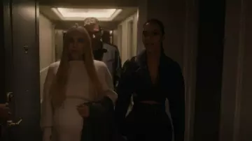 Alaïa Leather Cross-Over Jack­et worn by Siobhan Corbyn (Kim Kardashian) as seen in American Horror Story (S12E08)