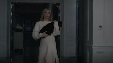 Proenza Schoule Slits-Hem Long-Sleeve Boucle Midi Dress In Ivory worn by Madison Montgomery (Emma Roberts) as seen in American Horror Story (S12E08)