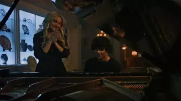 The Kooples Short Print­ed Dress with Smock­ing worn by Lexy Cross (Alyvia Alyn Lind) as seen in Chucky (S03E06)