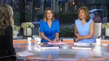 Boss Dukeva Dress In Hydrangea worn by Hoda Kotb as seen in Today on April 18, 2024