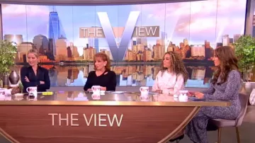 Marant Etoile Jelina Gathered Printed Stretch-Jersey Midi Dress worn by Alyssa Farah as seen in The View on April 18, 2024