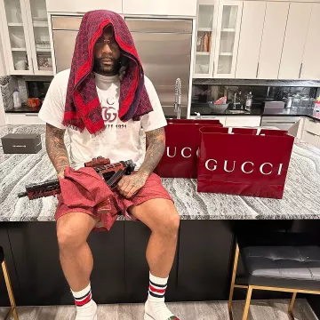 White & Red Faded 'Firenze 1921' T-Shirt worn by Money Man on the Instagram account @moneyman