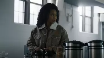 Acne Studios Brown Padded Jack­et worn by Sergeant Ayanna Bell (Danielle Moné Truitt) as seen in Law & Order: Organized Crime (S04E10)
