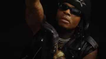 Celine Black Leather Biker Vest worn by Gunna in Gunna - Bittersweet [Official Video]