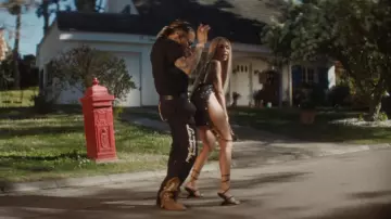 Rhude x Lamborghini Pantalones Panel Negro y Marrón usados por Ozuna en Ozuna, Bad Gyal - Guay (Video Oficial)