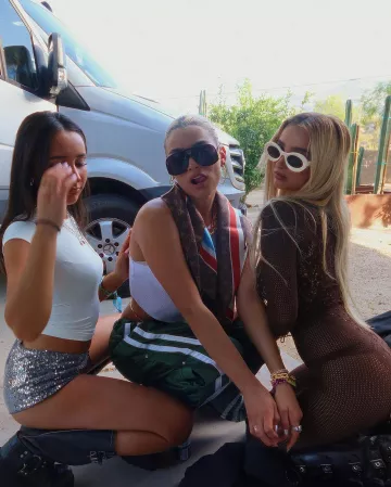 Fossil Watch Ring Two-Hand Stainless Steel worn by Dixie D’Amelio in Coachella on April 20, 2024