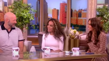 Veronica Beard Wright Long Sleeve Stretch Silk Midi Shirtdress worn by Alyssa Farah as seen in The View on  April 19, 2024