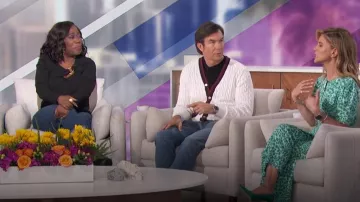 Brooks Brothers Vintage-Inspired Supima® Cotton Tennis Cardigan worn by Jerry O'Connell as seen in The Talk on  April 19, 2024