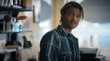 Levi’s Vintage Blue Plaid Button Front Shirt worn by Cal Jones (Chad Michael Murray) as seen in Sullivan's Crossing (S02E02)