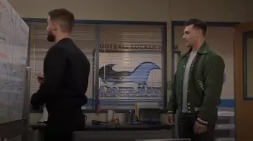 Re/done Green Padded Jack­et worn by JJ Parker (Hunter Clowdus) as seen in All American (S06E04)