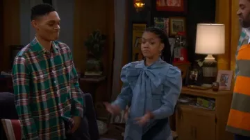 Polo Ralph Lauren Plaid Stretch Performance Flannel Button Up Shirt worn by Tristan (Paul-Mikl Williams) as seen in The Upshaws (S05E03)