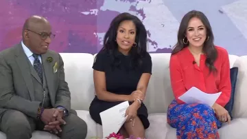 Jupe à fleurs Atlein Collective portée par Kaylee Hartung comme on le voit dans Today le 22 avril 2024