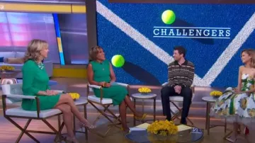 Zara Tai­lored Waist Mi­di Dress worn by Robin Roberts as seen in Good Morning America on  April 23, 2024