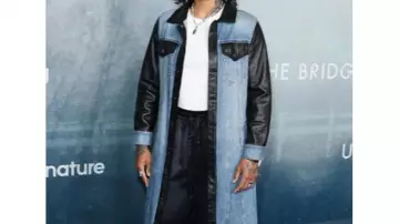 Blue Denim Women coat (Kali Reis) in Under the Bridge (S01E02)