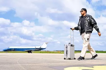 Jordan Paris Saint Germain Beige Elephant Print Cargo Pants worn by Kylian Mbappé on the Instagram account @k.mbappe