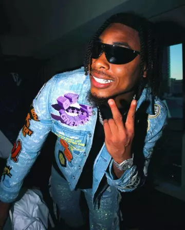 Givenchy x BSTROY Blue Patches Denim Jacket worn by Justin Jefferson on the Instagram account @jjettas2