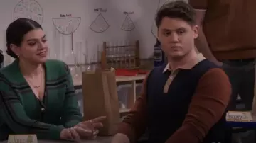 Express Color Block Merino Wool Sweater Polo worn by Quinten (Matt Shively) as seen in Lopez vs Lopez (S02E07)