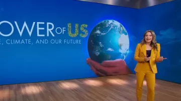 Veste Veronica Beard Miller Dickey portée par Ginger Zee vue dans Good Morning America le 24 avril 2024