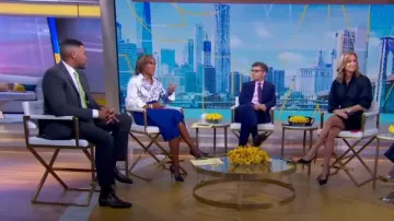 New York & Company Knit Pencil Skirt Gabrielle Union Collection worn by Robin Roberts as seen in Good Morning America on April 24, 2024