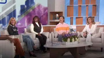 Gucci Mar­mont Leather Loafer Pumps worn by Amanda Kloots as seen in The Talk on  April 23, 2024