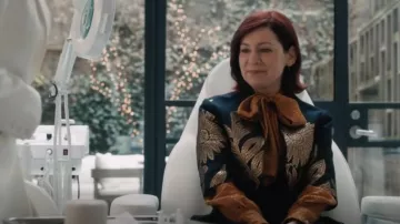 Lela Rose Cropped Jacket With Metallic Jacquard Detail worn by Elsbeth Tascioni (Carrie Preston) as seen in Elsbeth (S01E06)