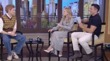 Cefinn Elspeth Maxi Dress worn by Kelly Ripa as seen in LIVE with Kelly and Mark on April 25, 2024