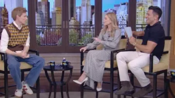 Celine Lace-Up Optic Sneakers worn by Eddie Redmayne as seen in LIVE with Kelly and Mark on  April 25, 2024