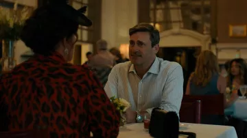 Confess, Fletch Movie Outfits: Jon Hamm is wearing Rolex Submariner Watch to play Irwin Fletcher aka M. Fletch