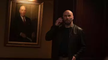 Black Leather Jacket of Mason Goddard (John Travolta) in Cash Out