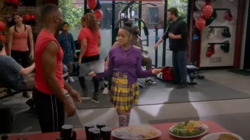 Collusion Check Mini Skirt worn by Aaliyah Upshaw (Khali Spraggins) as seen in The Upshaws (S05E05)