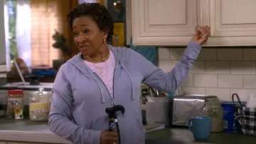 Sudadera con capucha con cremallera de rizo de algodón francés vintage de James Perse usada por Lucretia Turner (Wanda Sykes) como se ve en The Upshaws (S05E06)