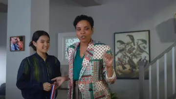 Zara Fuid Print Jack­et worn by Aasha Henley (Ipsita Paul) as seen in I Woke Up a Vampire (S02E06)