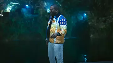 Casablanca Paysage Quilted Poly Satin Shirt worn by Busta Rhymes in Busta Rhymes - HOMAGE (Official Music Video) ft. Kodak Black