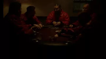 Drake is wearing Albanian Flag Red Leather Jacket in Polar Opposites music video