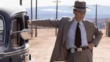 Oppenheimer Movie Outfits: Cillian Murphy is wearing Belt Buckle to portray Oppie aka J. Robert Oppenheimer