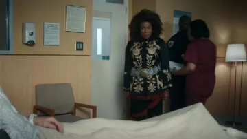 Johnny Was Women's Martina Kimono Sleeve Oversized Shirt worn by Viola 'Vi' Marsette (Lorraine Toussaint) as seen in The Equalizer (S04E07)
