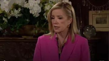 Pinko Smorzare Camicia Geo Shirt usado por Nikki Reed Newman (Melody Thomas-Scott) como se ve en The Young and the Restless el 29 de abril de 2024